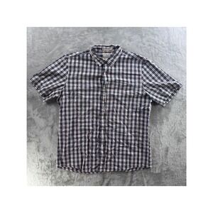 L.L. Bean Mens Heritage Plaid Short Sleeve Button Down Cotton Fitted Shirt Fit M